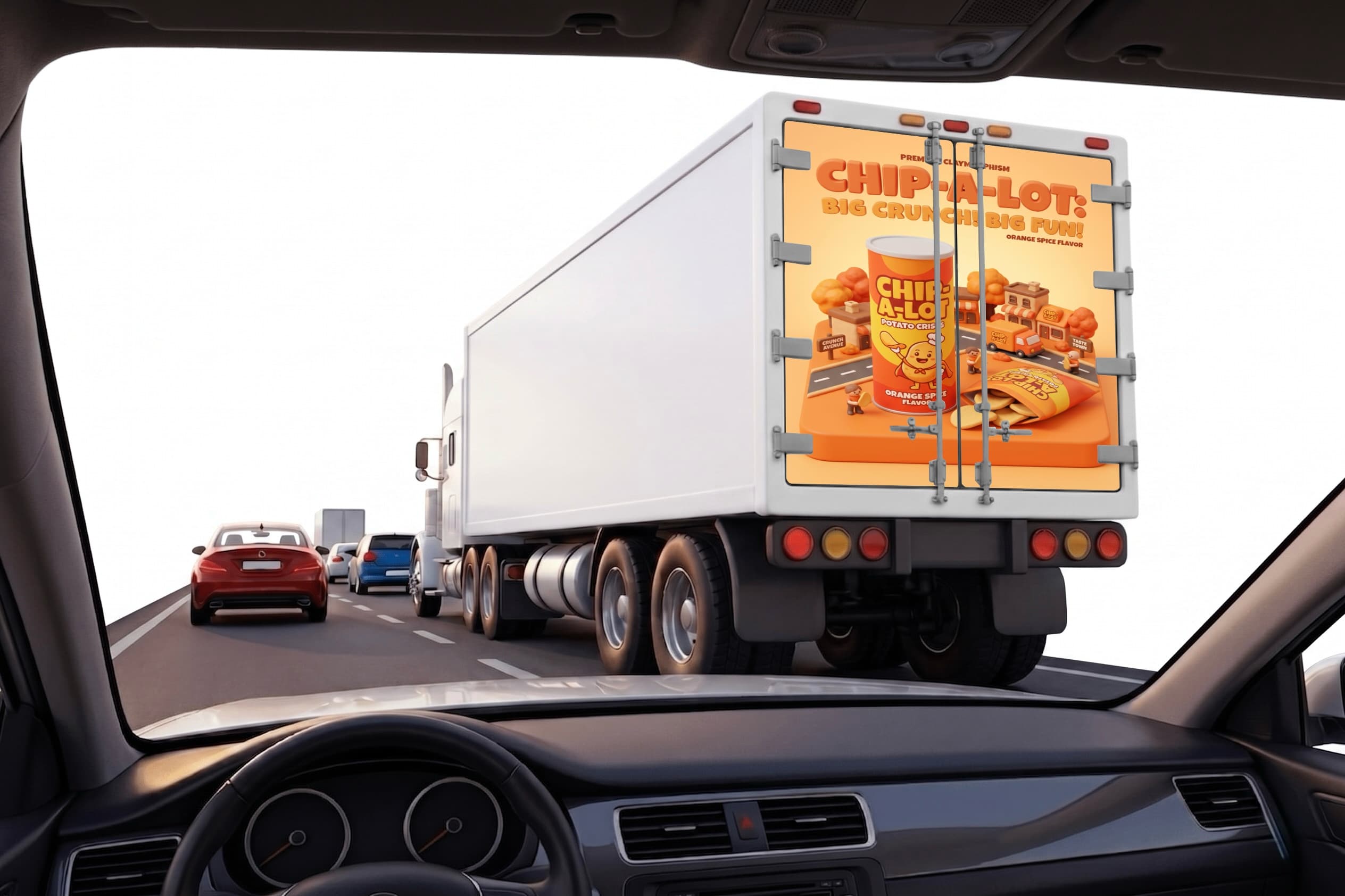 Tráiler con wrap publicitario de snacks y mayoreo en corredor mexicano